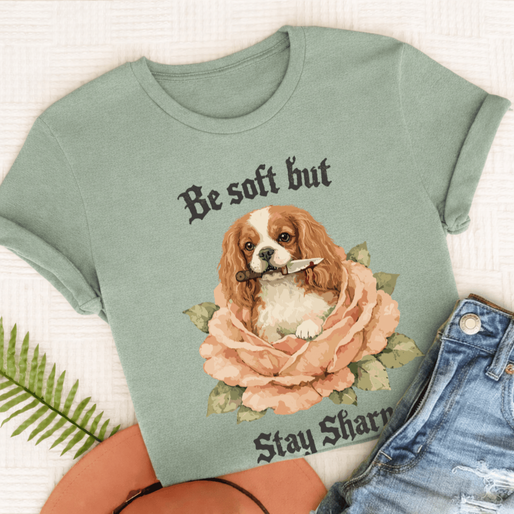 Personalized Cavalier Stay Sharp Unisex TShirt Comfort Colors Bay