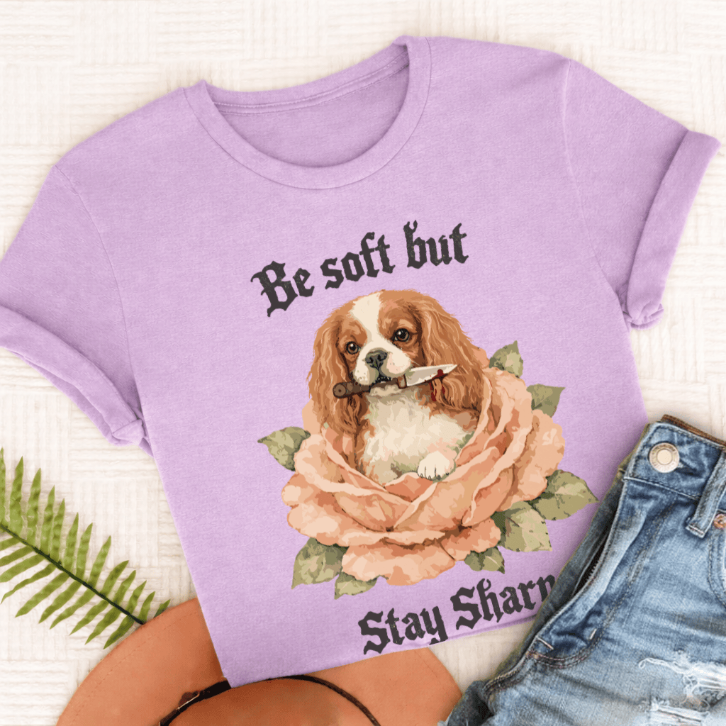 Personalized Cavalier Stay Sharp Unisex TShirt Comfort Colors Orchid