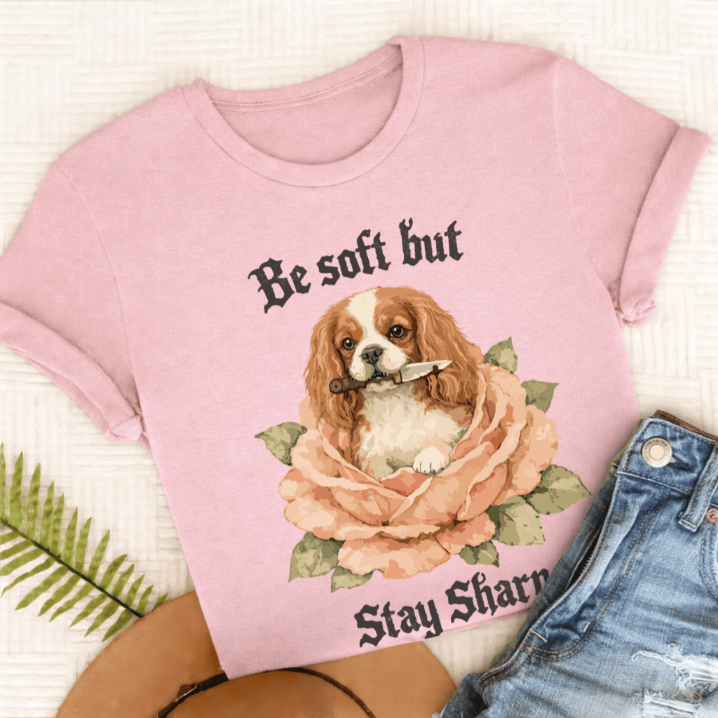 Personalized Cavalier Stay Sharp Unisex TShirt Comfort Colors Blossom