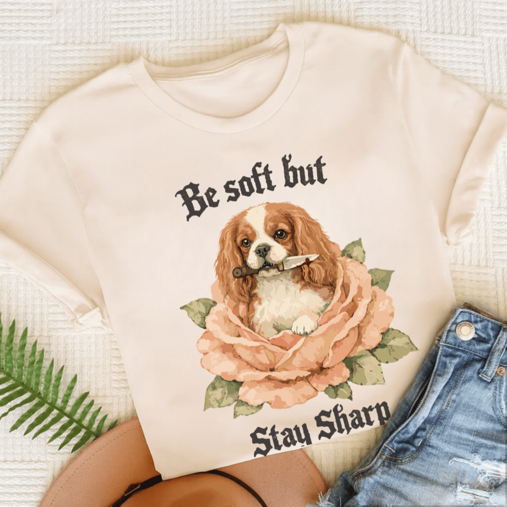 Personalized Cavalier Stay Sharp Unisex TShirt Natural