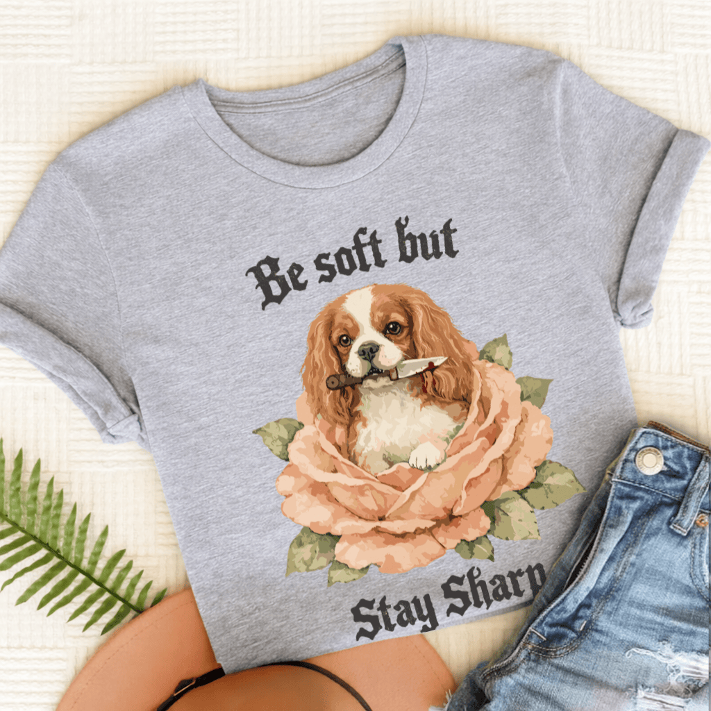 Personalized Cavalier Stay Sharp Unisex TShirt Sport Grey