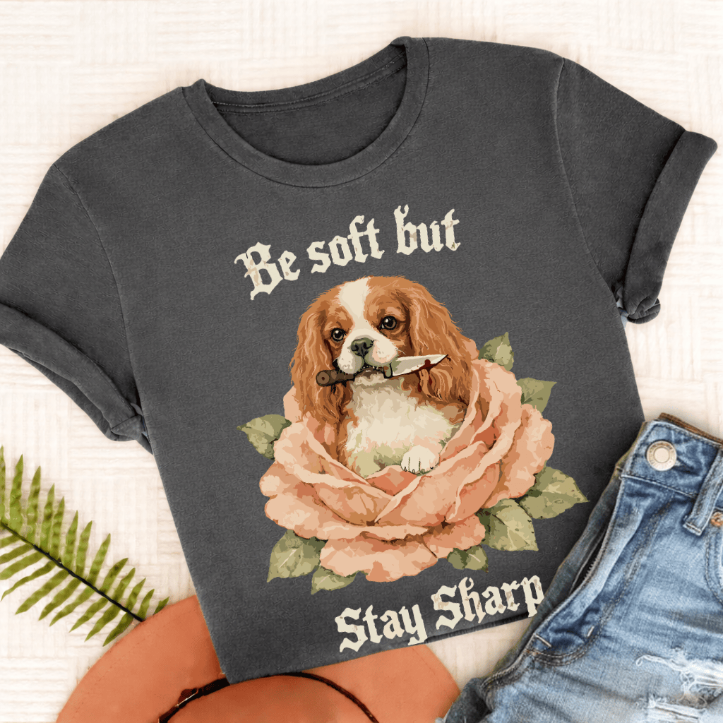 Personalized Cavalier Stay Sharp Unisex TShirt Comfort Colors Pepper