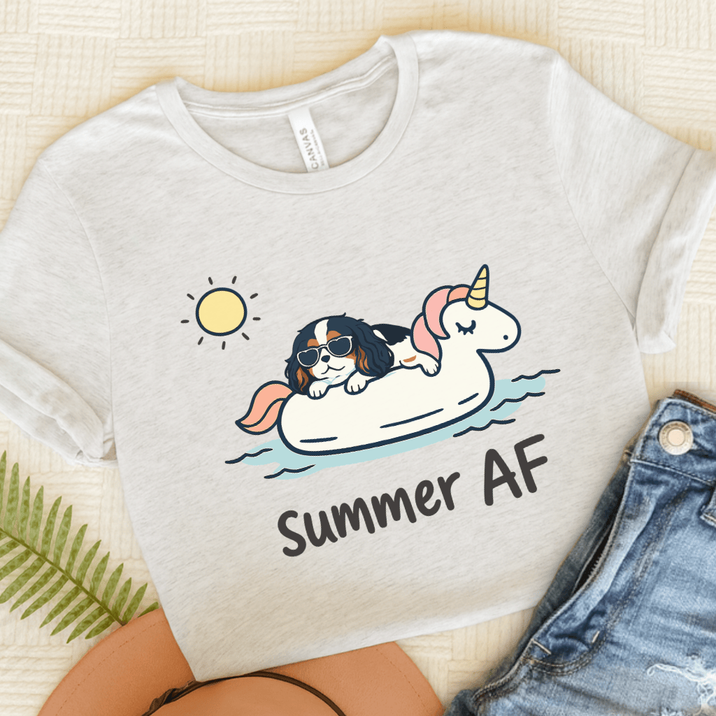 Personalized Cavalier Summer AF Unisex TShirt Ash