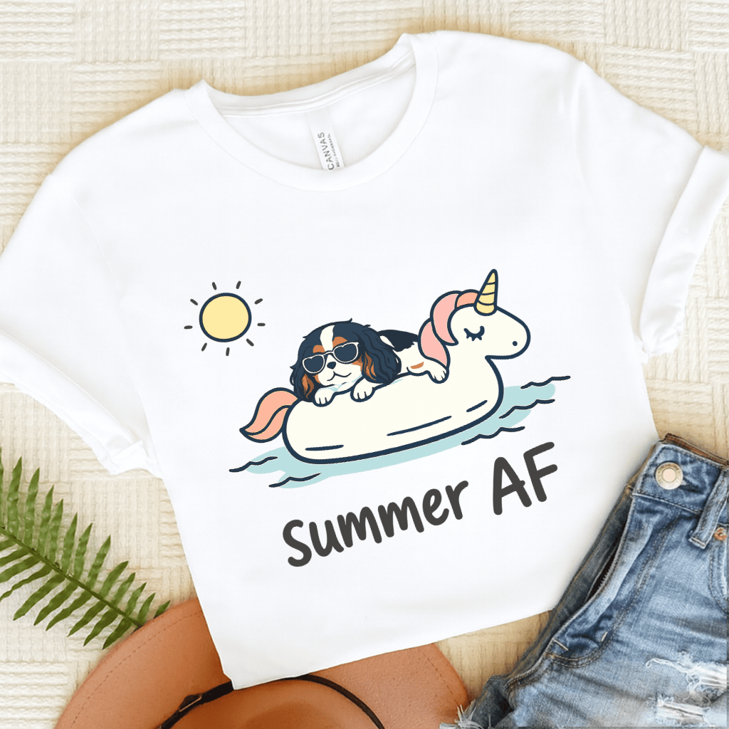 Personalized Cavalier Summer AF Unisex TShirt White