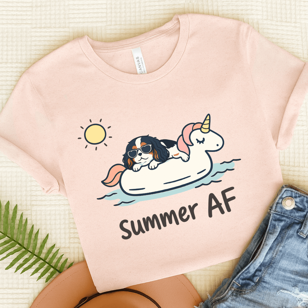 Personalized Cavalier Summer AF Unisex TShirt Soft Pink