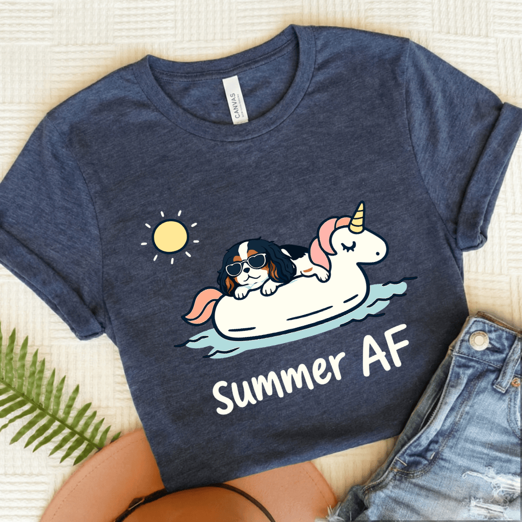 Personalized Cavalier Summer AF Unisex TShirt Heather Navy