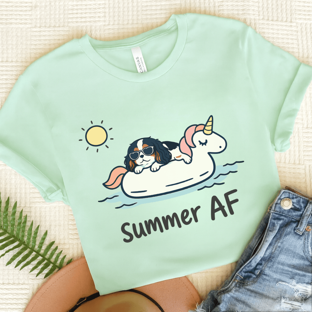 Personalized Cavalier Summer AF Unisex TShirt Heather Mint