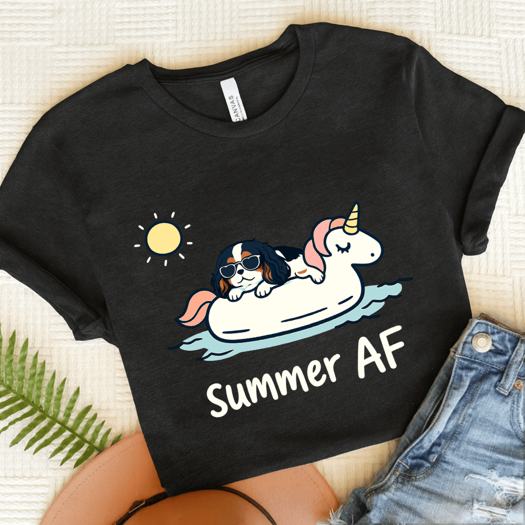 Personalized Cavalier Summer AF Unisex TShirt Dark Grey Heather