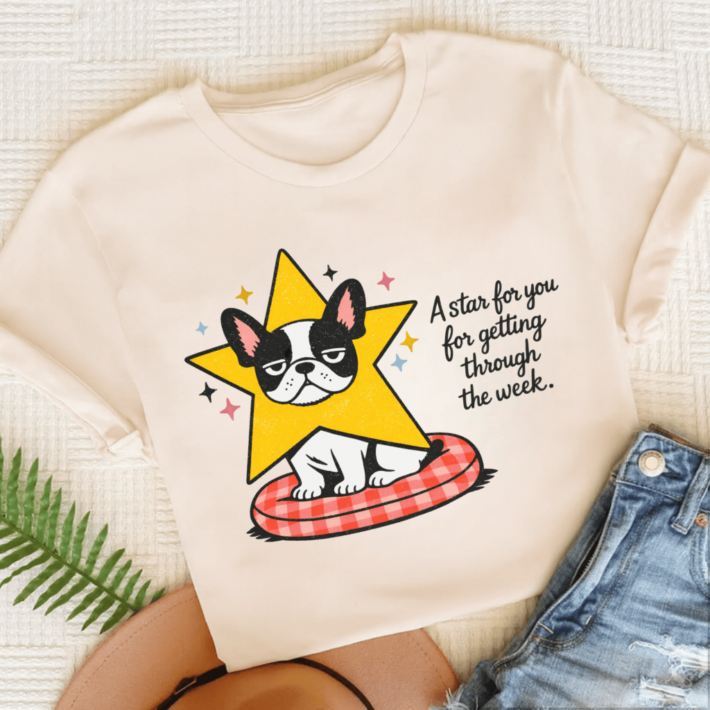 Personalized French Bulldog Star for You Unisex TShirt Natural