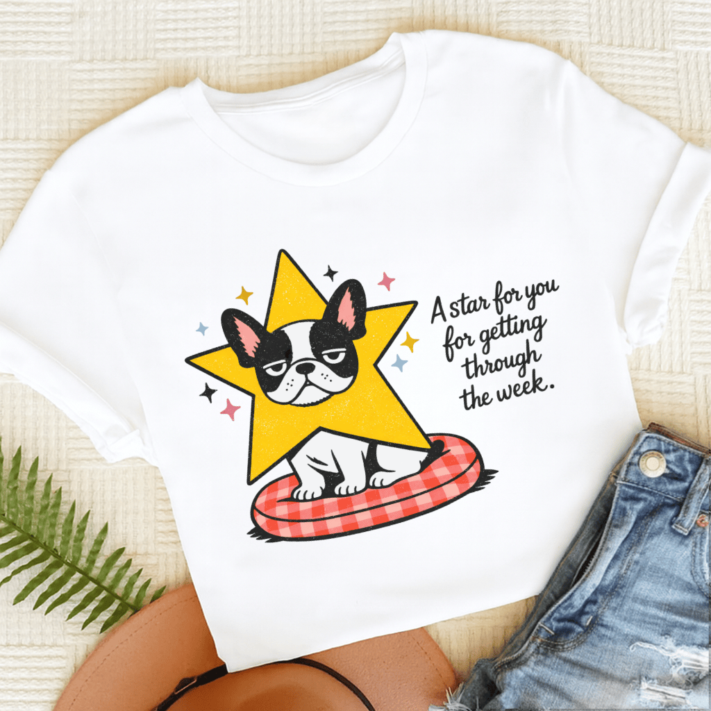 Personalized French Bulldog Star for You Unisex TShirt White