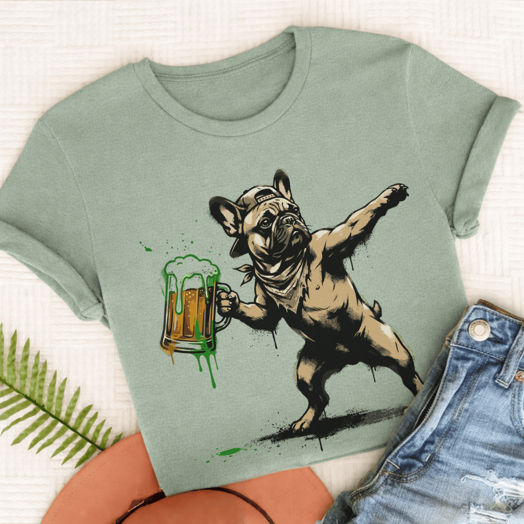 Personalized Frenchie Beer Launch Unisex TShirt Comfort Colors Bay