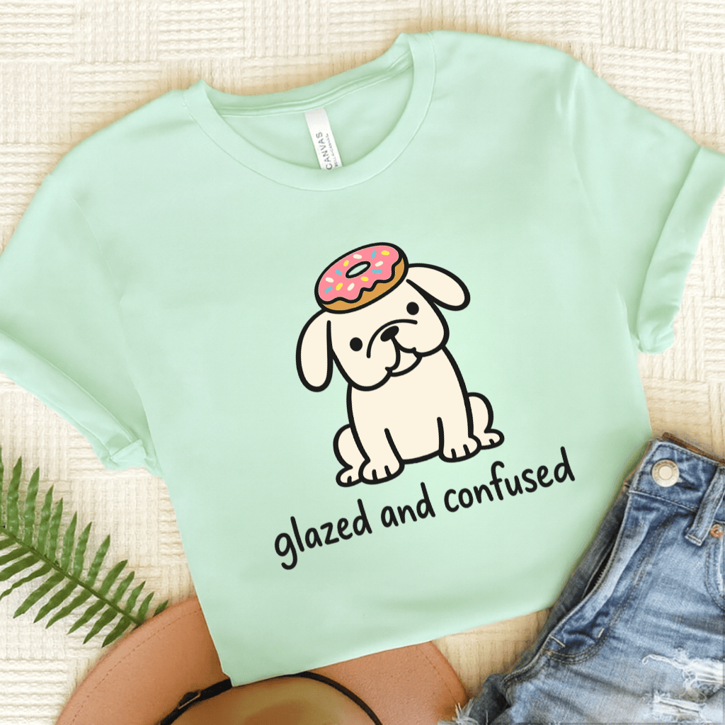 Personalized Frenchie Classified Donut Unisex Tshirt Heather Mint