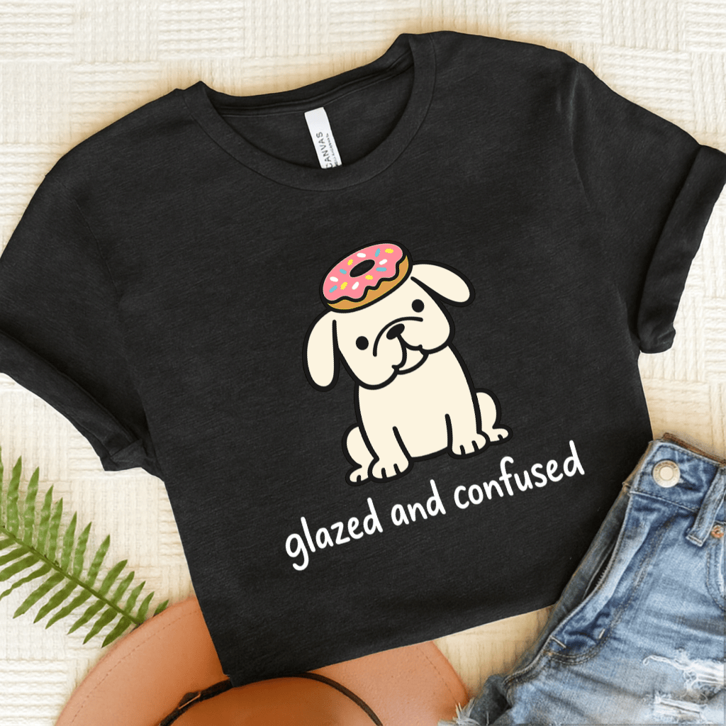 Personalized Frenchie Classified Donut Unisex Tshirt Dark Grey Heather