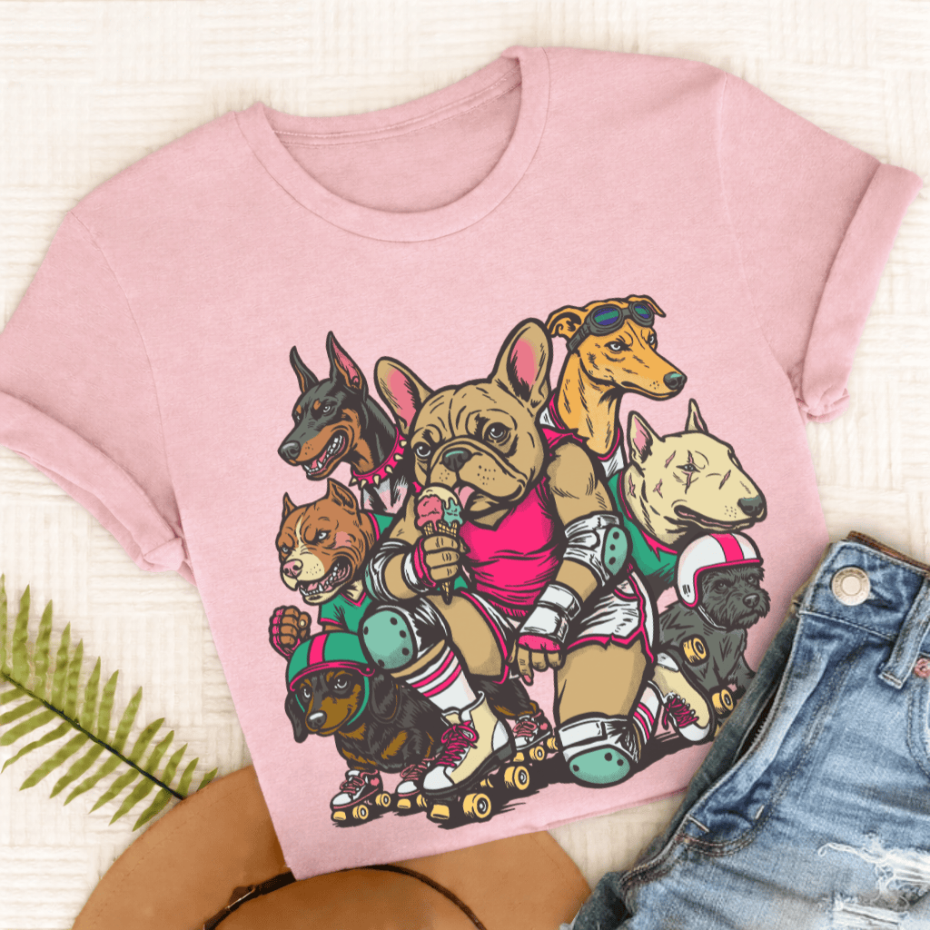 Personalized Frenchie Derby Dogs Unisex TShirt Comfort Colors Blossom