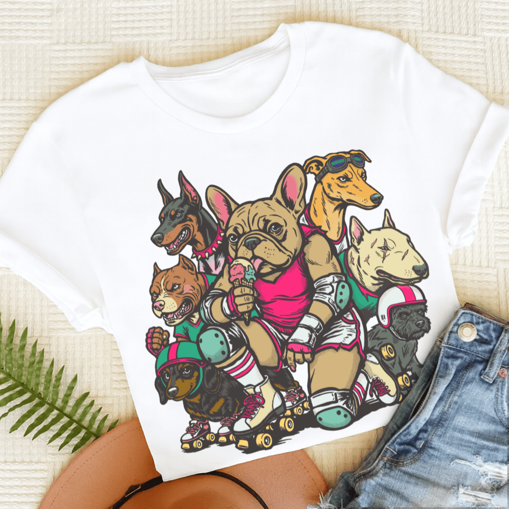 Personalized Frenchie Derby Dogs Unisex TShirt White