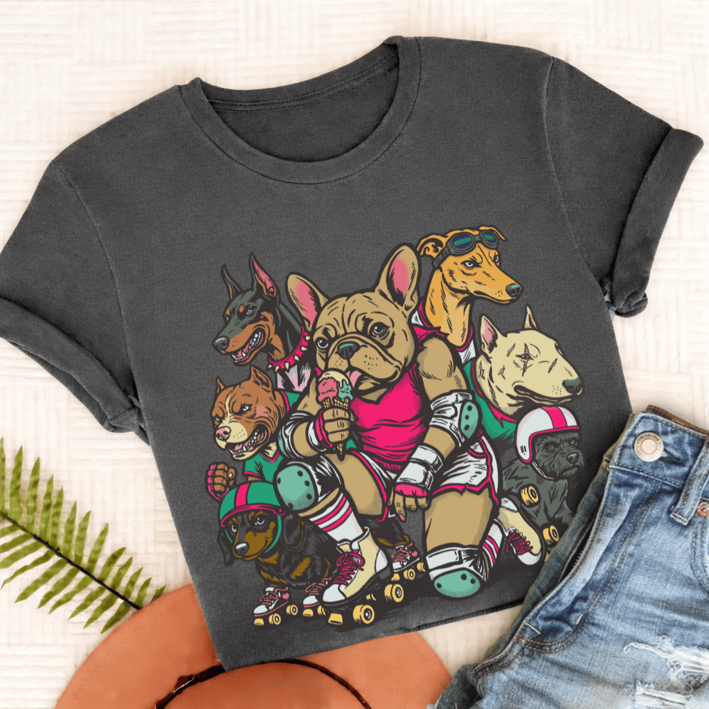 Personalized Frenchie Derby Dogs Unisex TShirt Comfort Colors Pepper
