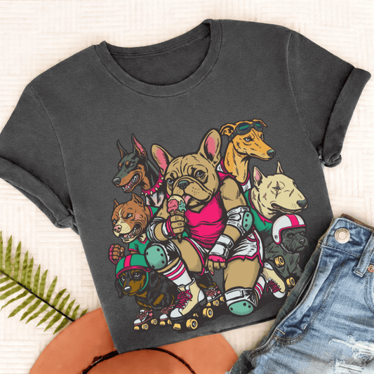 Personalized Frenchie Derby Dogs Unisex TShirt Comfort Colors Pepper