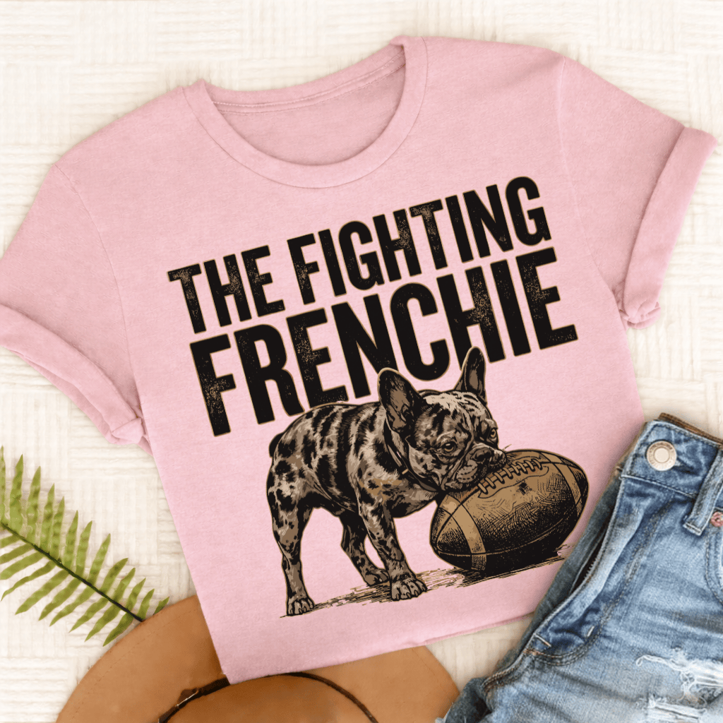 Personalized Frenchie Football Unisex TShirt Comfort Colors Blossom