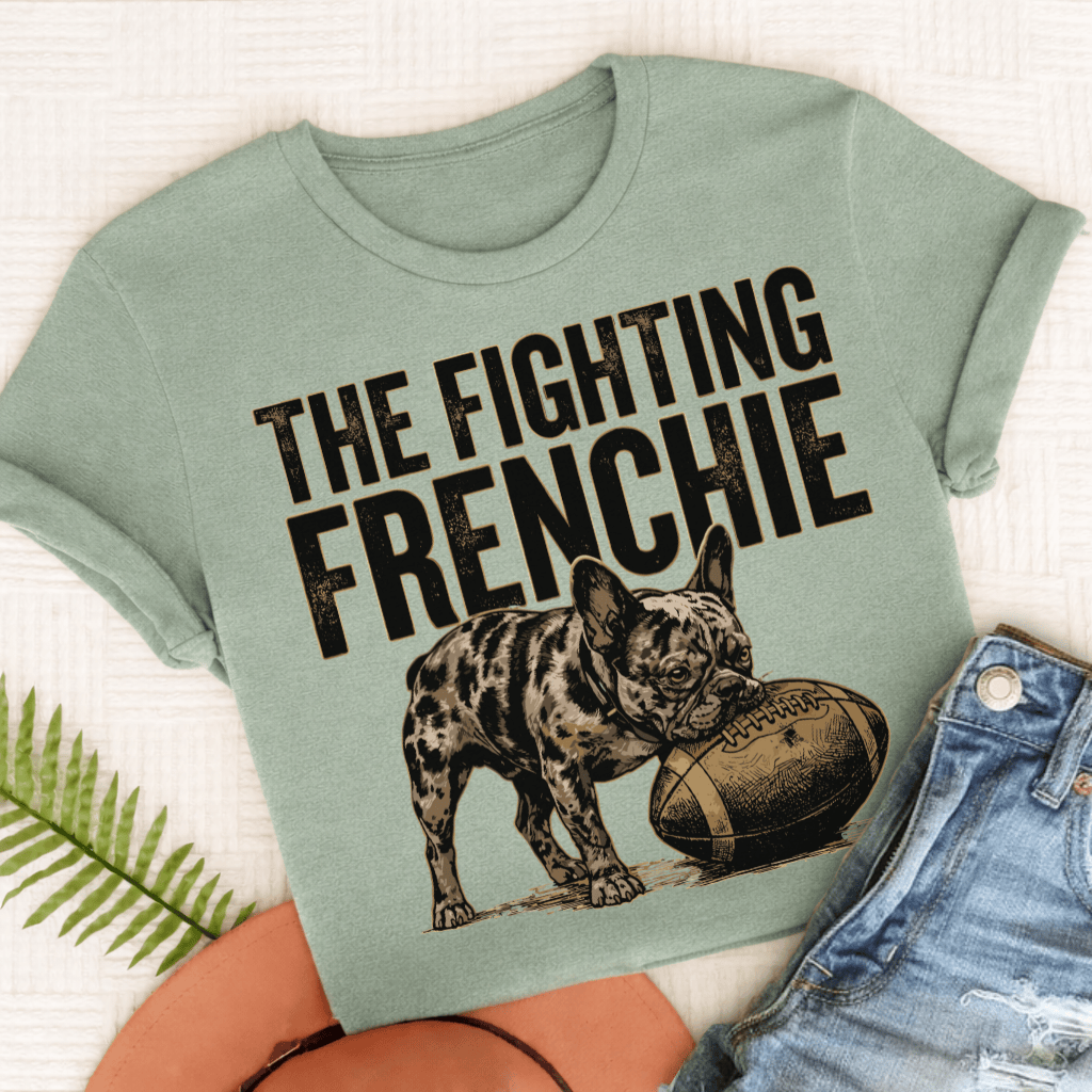 Personalized Frenchie Football Unisex TShirt Comfort Colors Bay