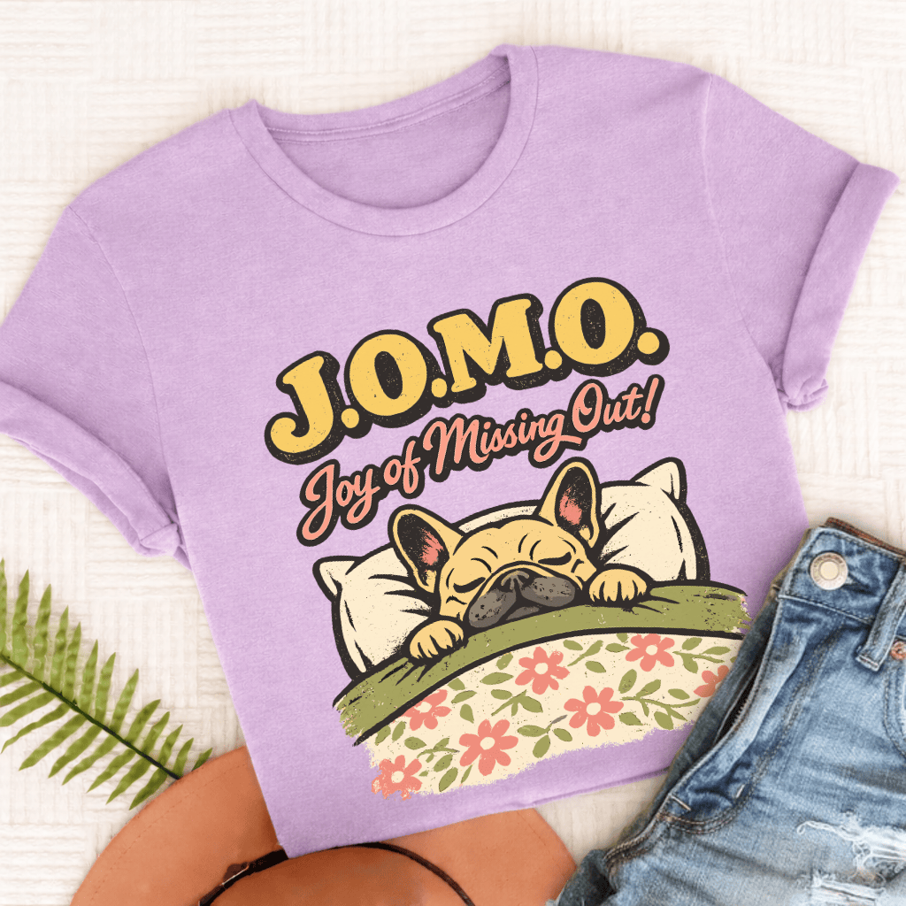 Personalized Frenchie JOMO Unisex TShirt Comfort Colors Orchid