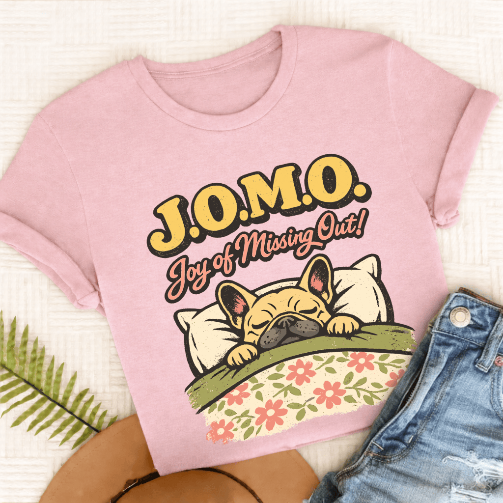 Personalized Frenchie JOMO Unisex TShirt Comfort Colors Blossom