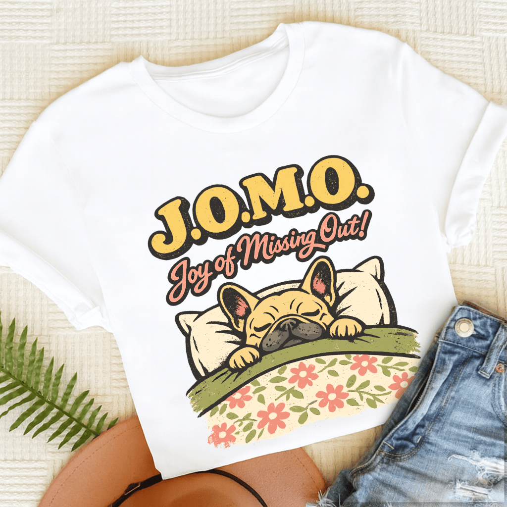 Personalized Frenchie JOMO Unisex TShirt White