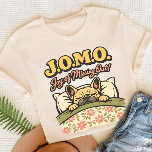 Personalized Frenchie JOMO Unisex TShirt Natural