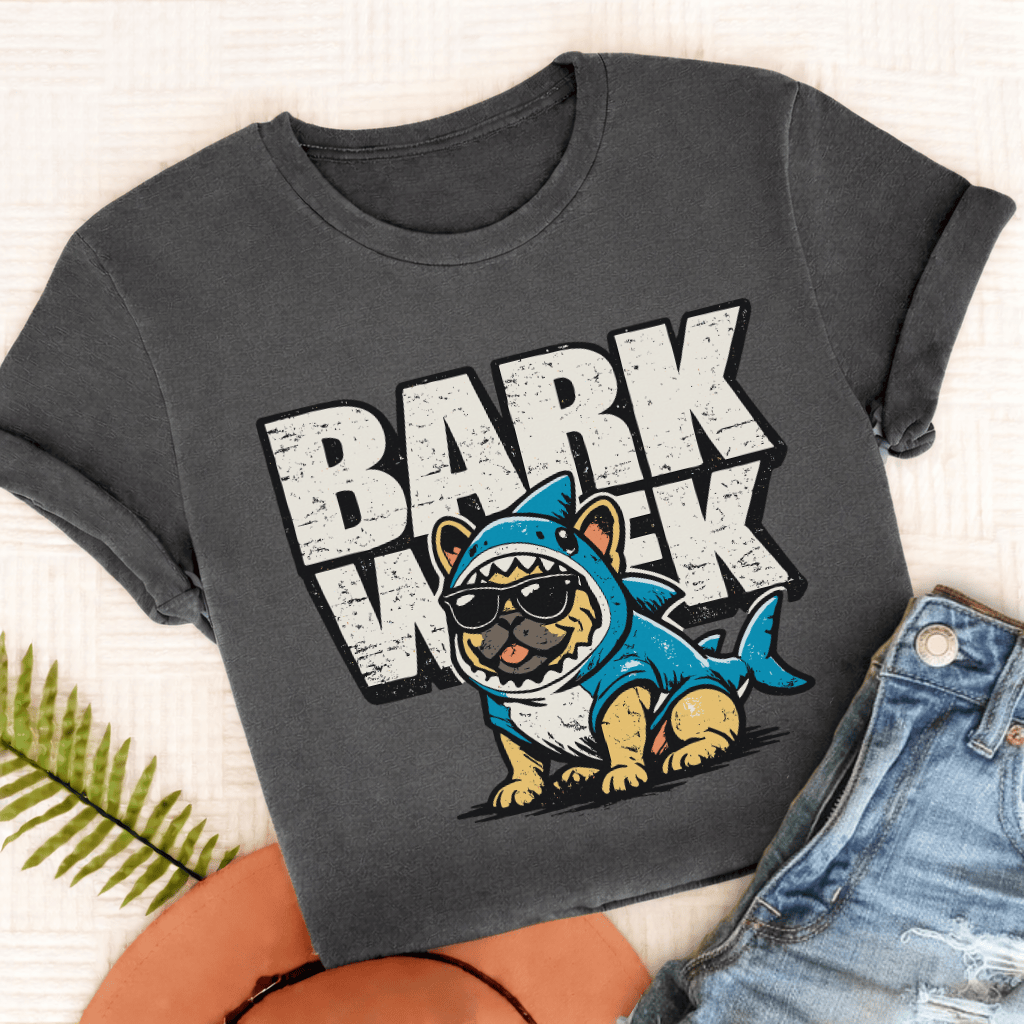 Personalized Frenchie Shark Week Unisex TShirt Comfort Colors Pepper