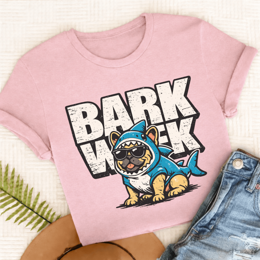 Personalized Frenchie Shark Week Unisex TShirt Comfort Colors Blossom