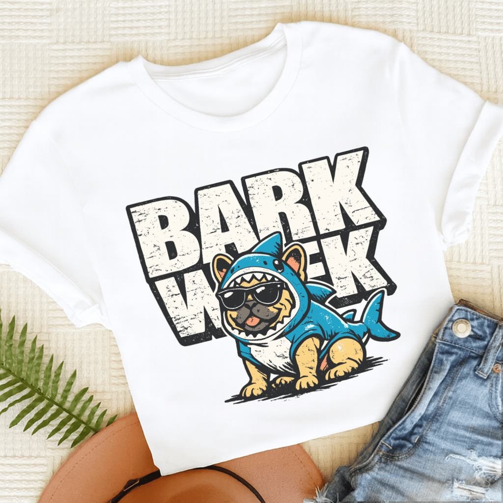 Personalized Frenchie Shark Week Unisex TShirt White