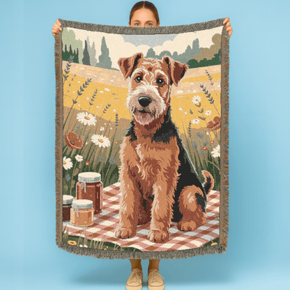 Printify Home Decor Picnic Blanket Airedale Terrier Dog, Pet Summer Throw Housewarming, Fun Home Accent