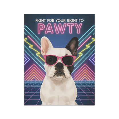 Printify Garden Flag Piebald French Bulldog 80s Party Garden Flag