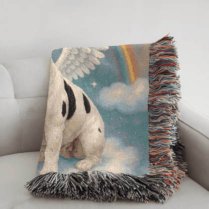 Printify Blanket Piebald French Bulldog Angel Woven Blanket