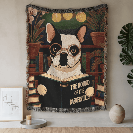 Printify Blanket 52'' × 37'' Piebald French Bulldog Baskervilles Throw Blanket