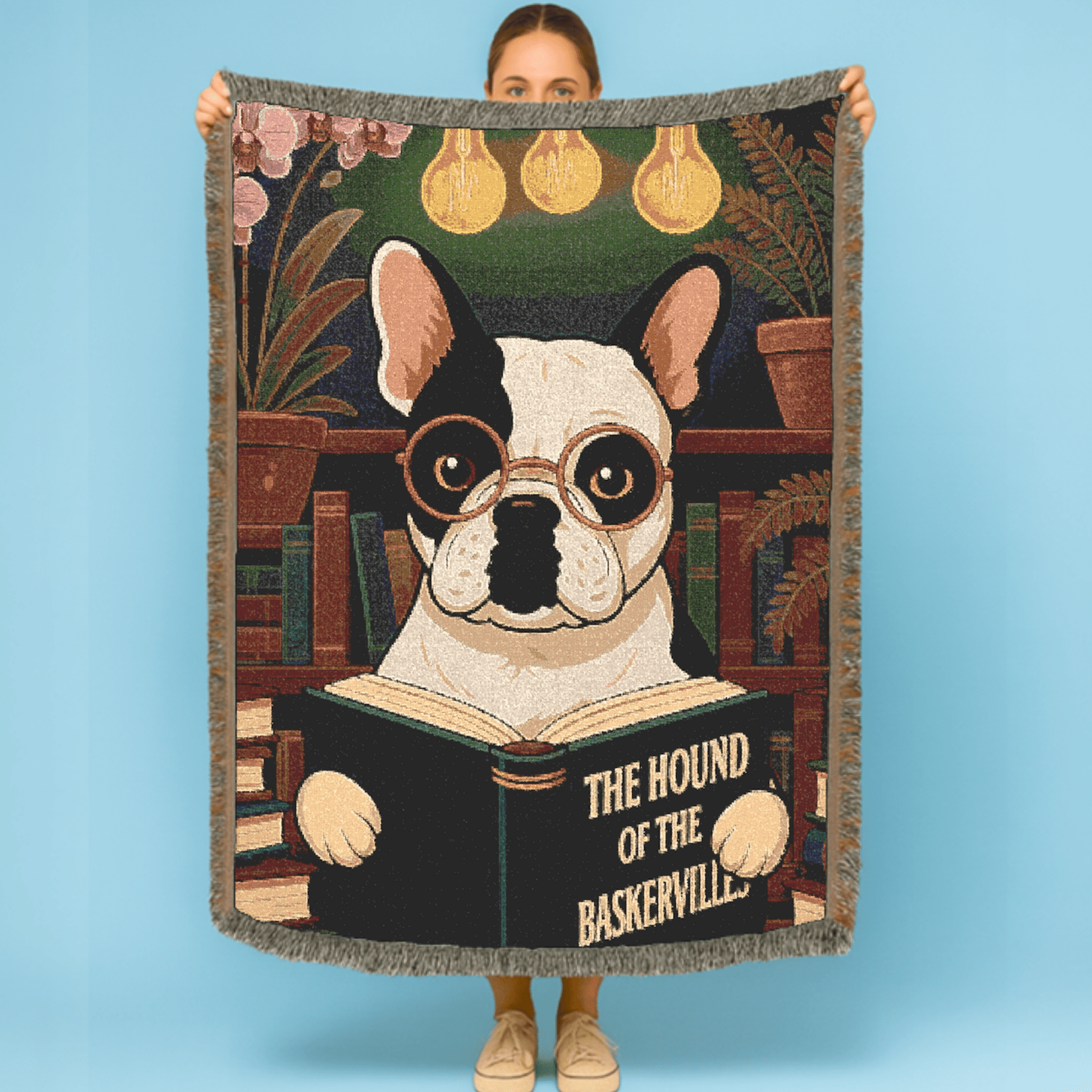 Printify Blanket Piebald French Bulldog Baskervilles Throw Blanket