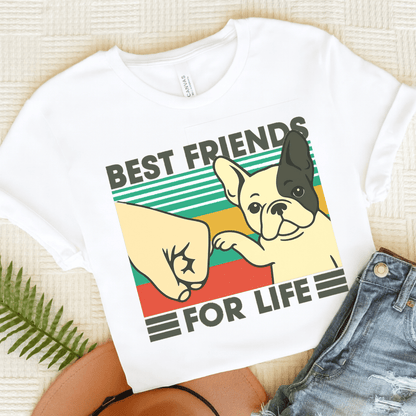 Piebald French Bulldog Bestie TShirt White