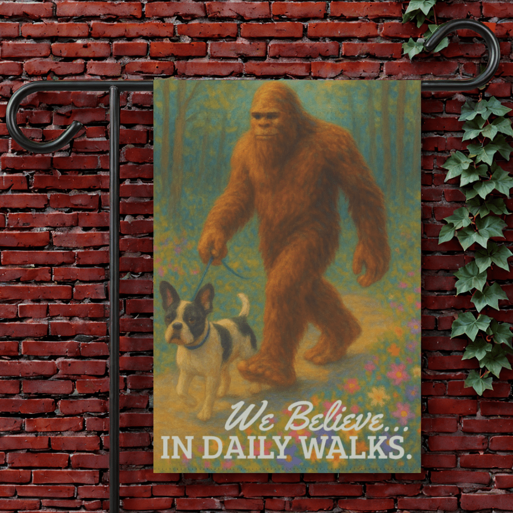 Printify Garden Flag 12'' × 18'' Piebald French Bulldog Bigfoot Garden Flag