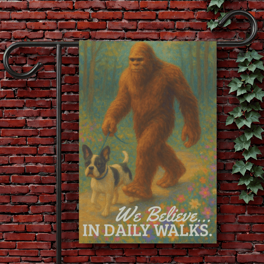 Printify Garden Flag 12'' × 18'' Piebald French Bulldog Bigfoot Garden Flag