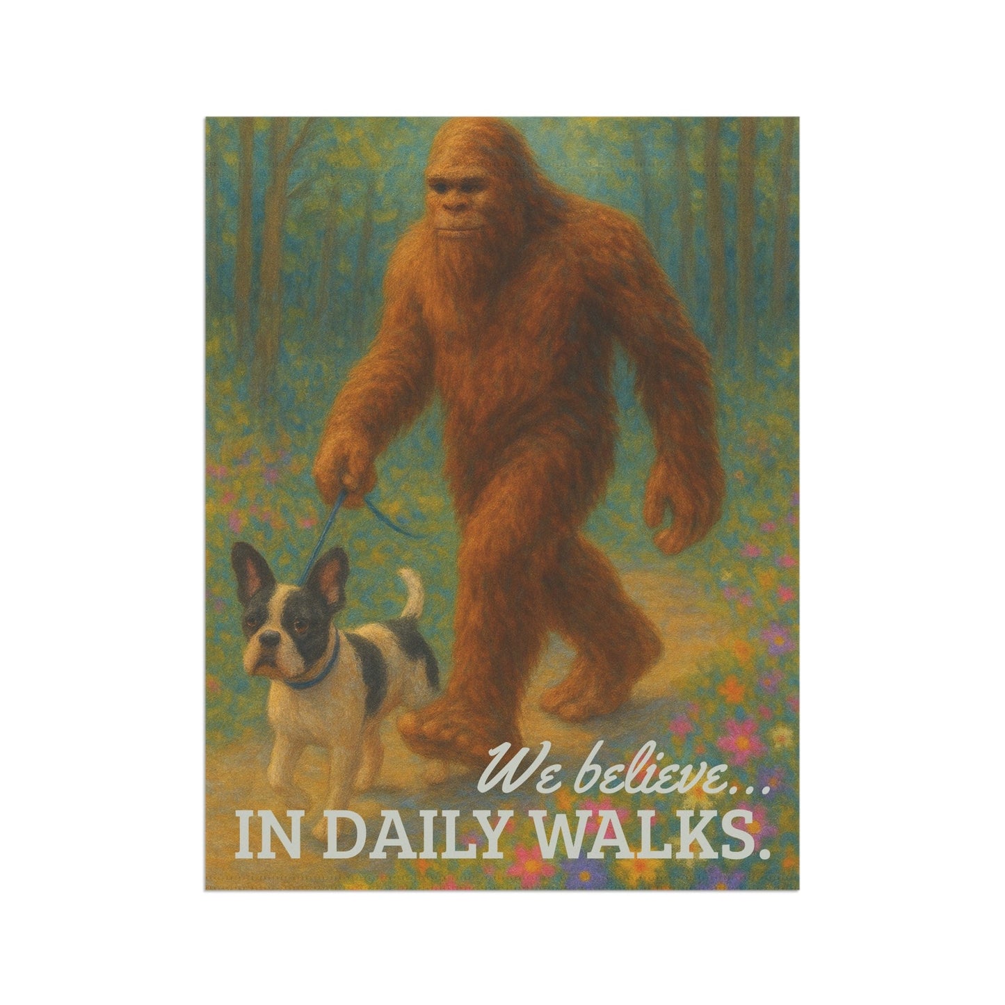 Printify Garden Flag Piebald French Bulldog Bigfoot Garden Flag