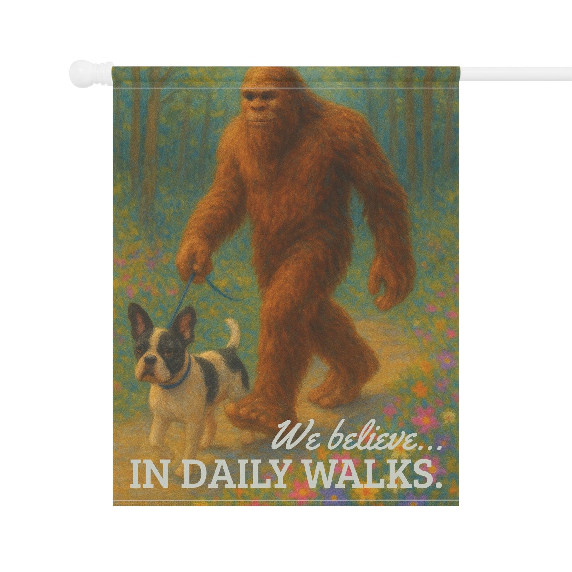 Printify Garden Flag Piebald French Bulldog Bigfoot Garden Flag