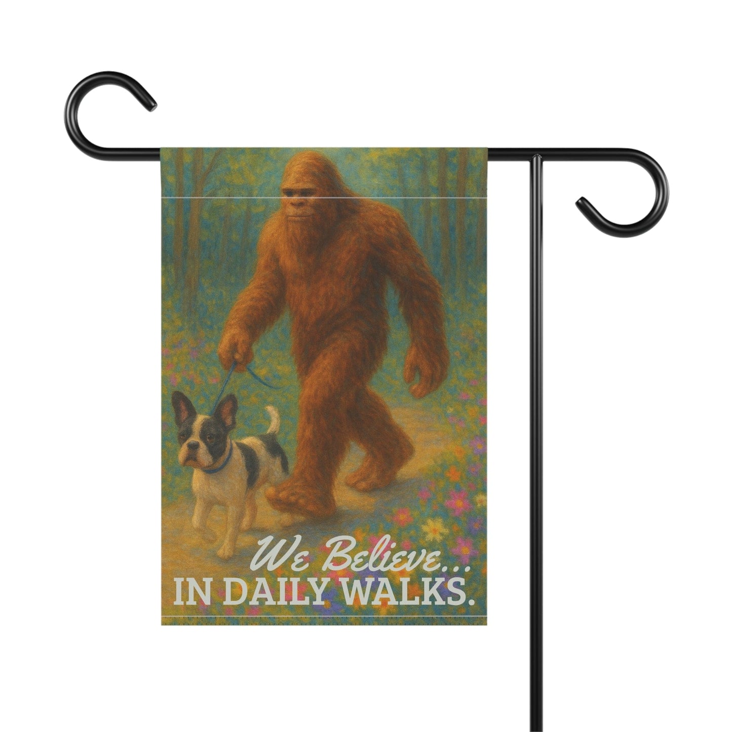 Printify Garden Flag Piebald French Bulldog Bigfoot Garden Flag