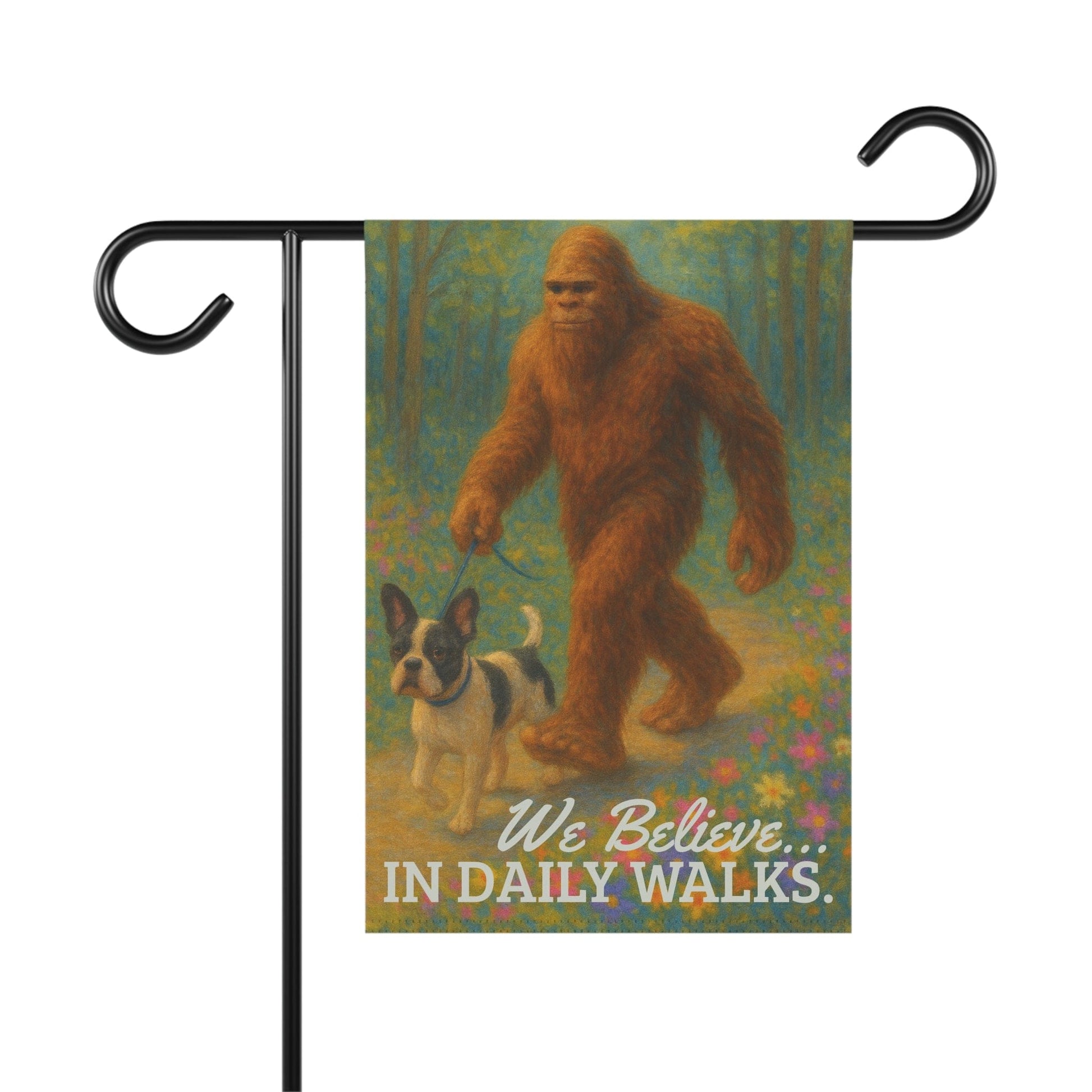 Printify Garden Flag Piebald French Bulldog Bigfoot Garden Flag