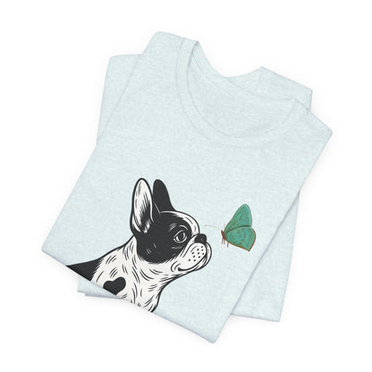 Piebald French Bulldog Butterfly TShirt