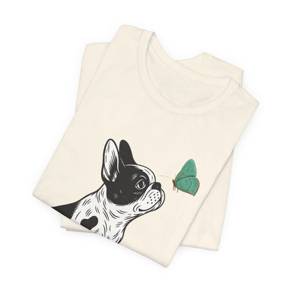 Piebald French Bulldog Butterfly TShirt