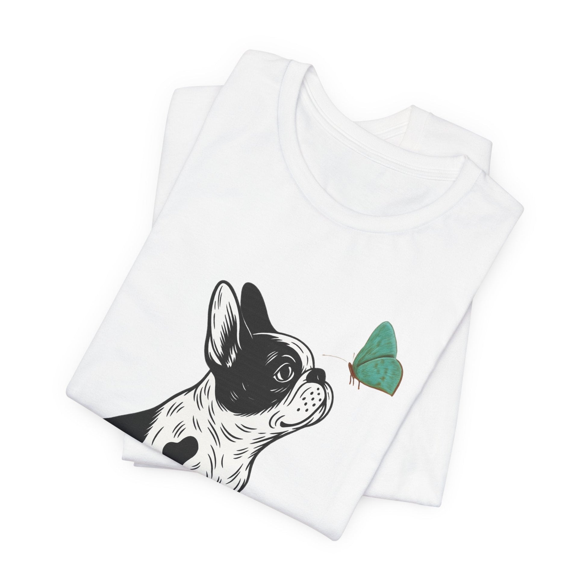 Piebald French Bulldog Butterfly TShirt