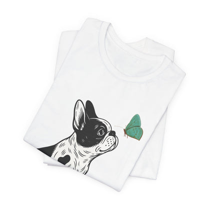 Piebald French Bulldog Butterfly TShirt