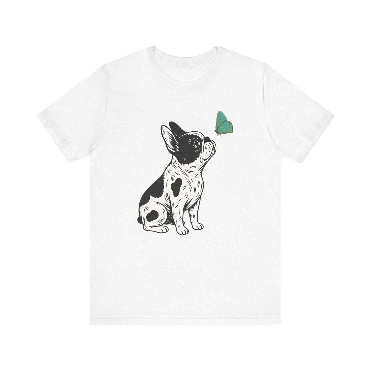Piebald French Bulldog Butterfly TShirt