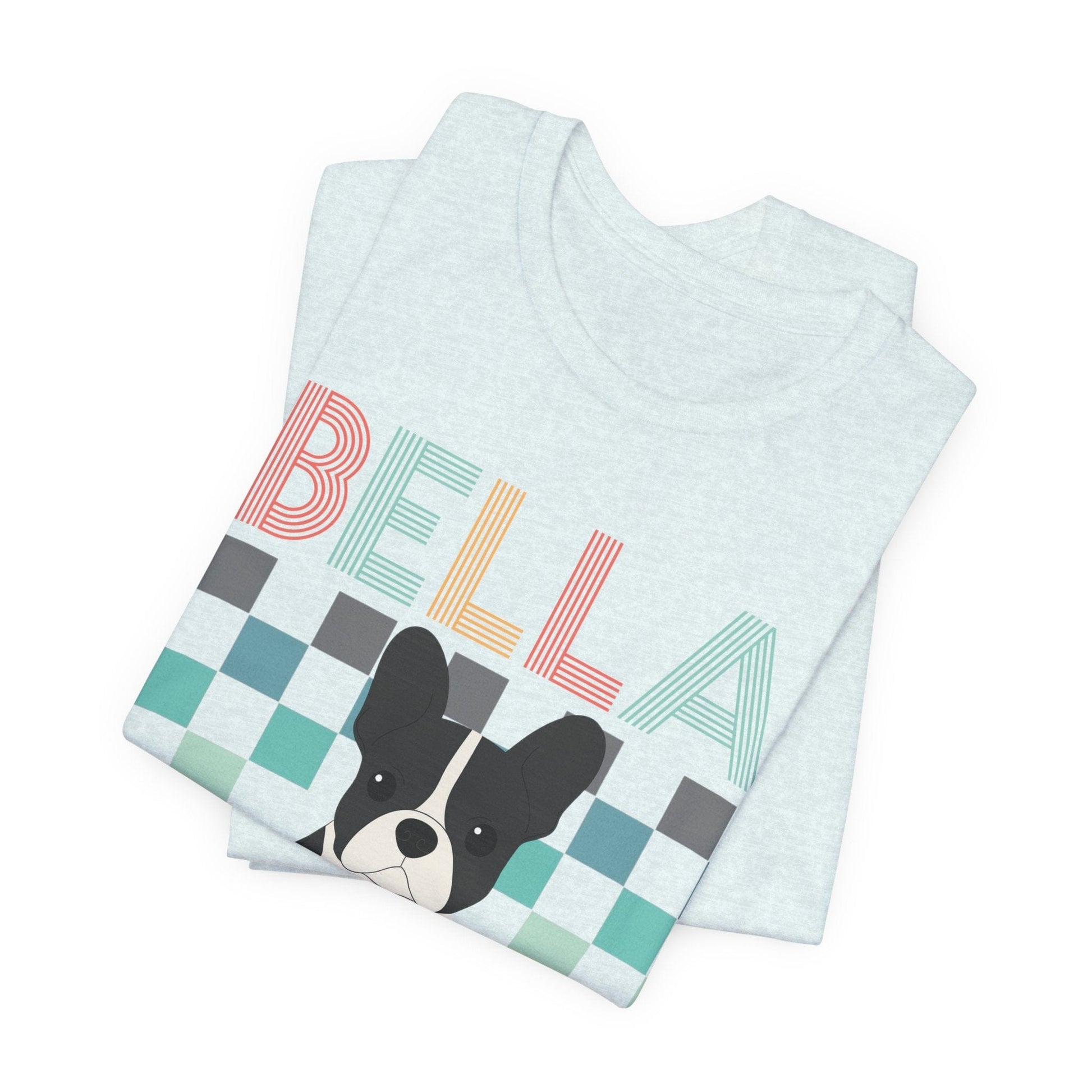 Printify T-Shirt Piebald French Bulldog Checkered Tee