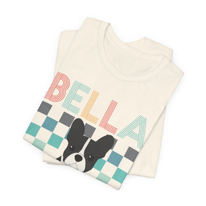 Printify T-Shirt Piebald French Bulldog Checkered Tee