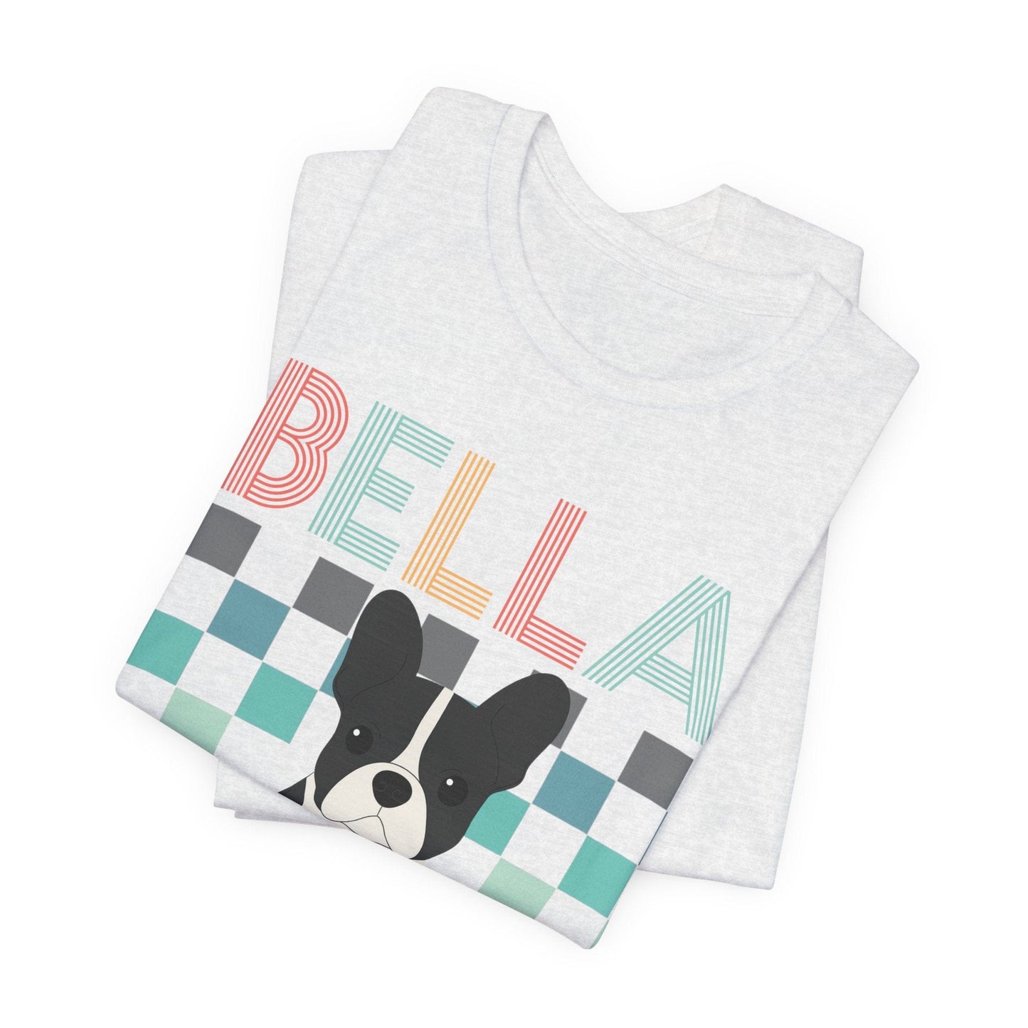 Printify T-Shirt Piebald French Bulldog Checkered Tee